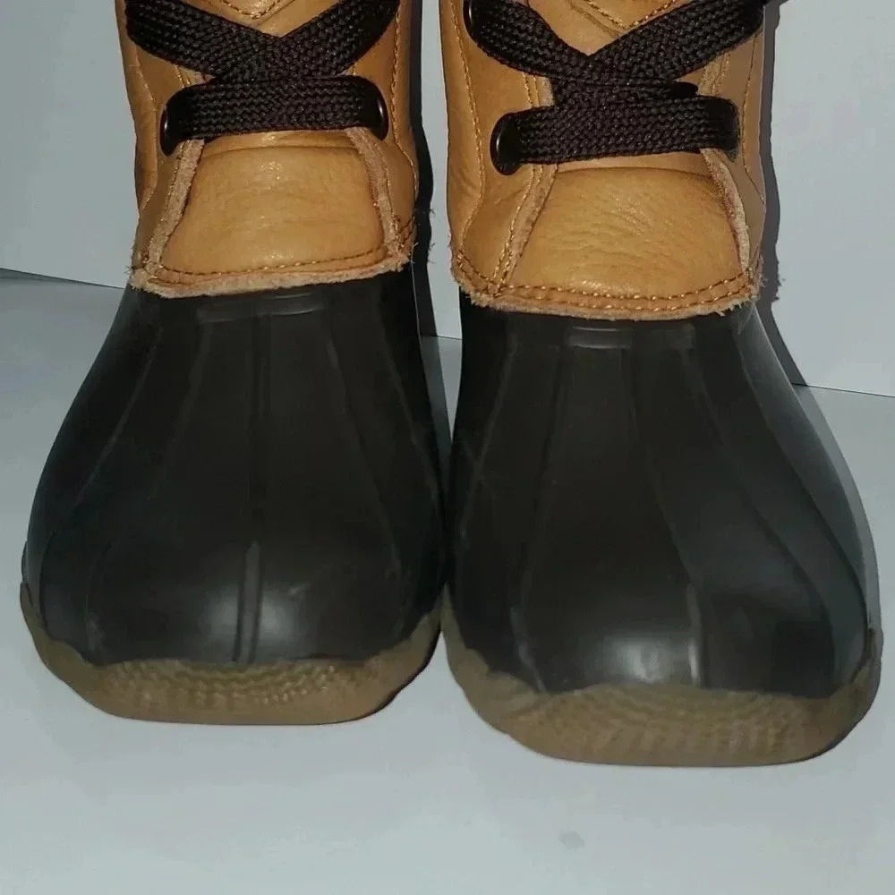 Sperry Women's Saltwater 2-Eye Leather Tan/Brown Rain Boot Women's Size 7 - Picture 7 of 16